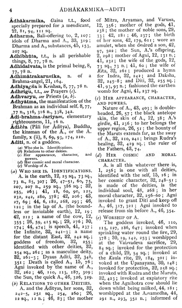 Page 4. &Acirc;dh&acirc;karmika—Aditi