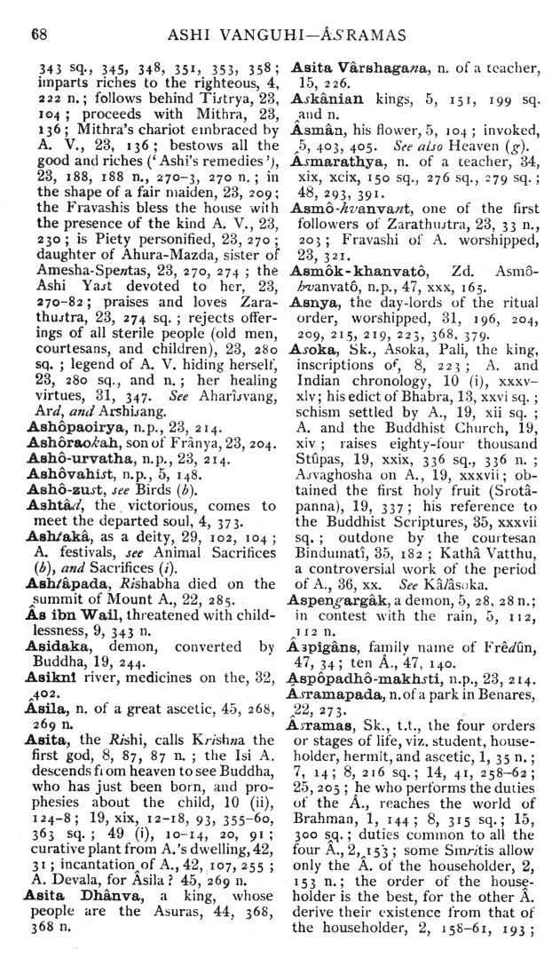 Page 68. Ashi Vanguhi—&Acirc;sramas