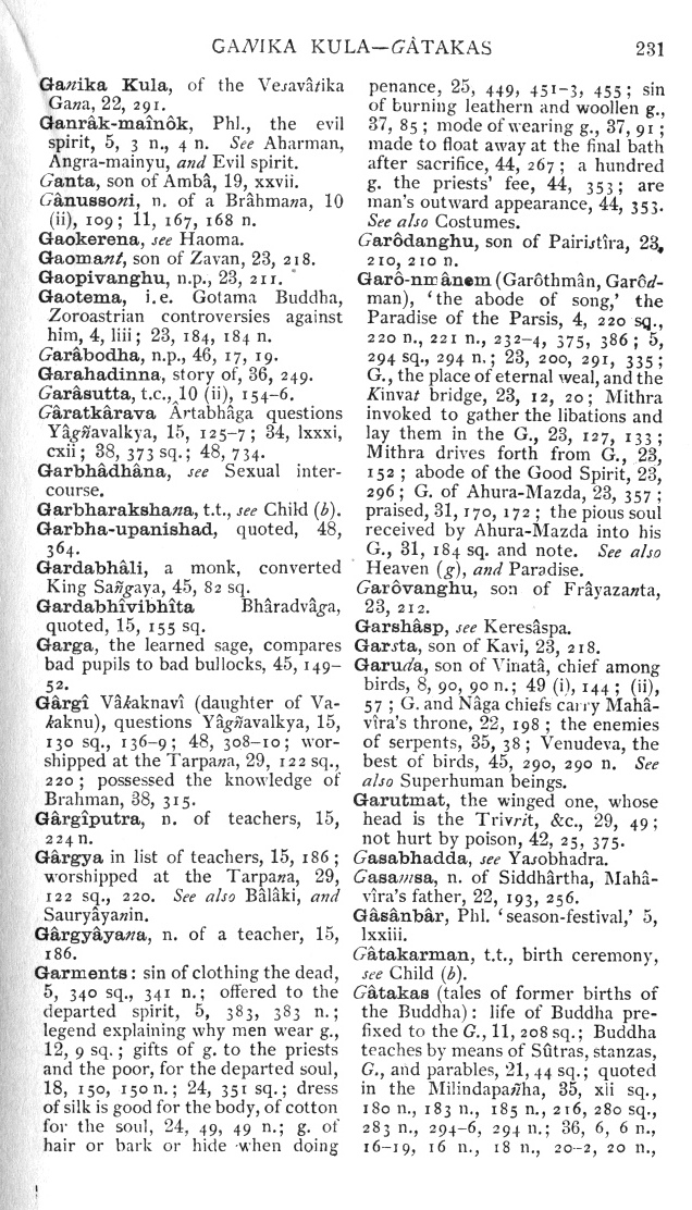 Page 231. Ganika Kula—G&acirc;takas