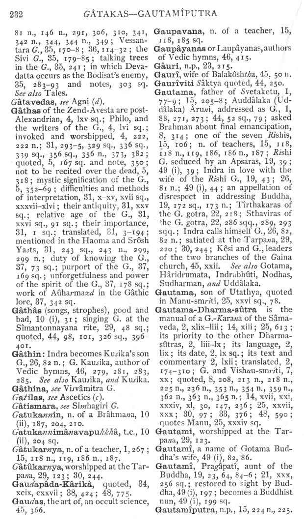 Page 232. G&acirc;takas—Gautam&icirc;putra
