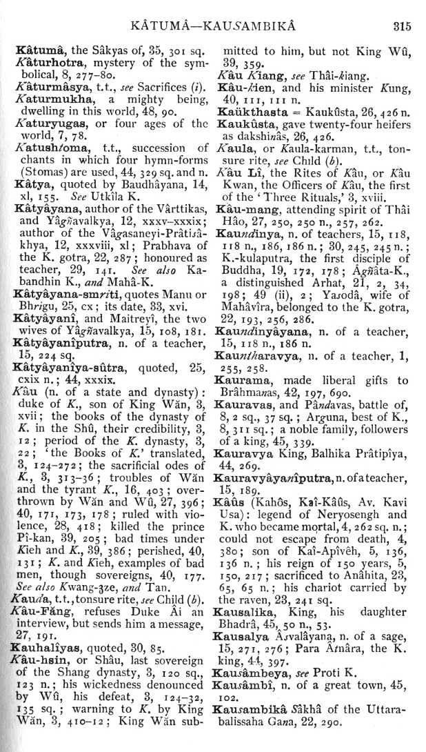 Page 315. K&acirc;tum&acirc;—Kausambik&acirc;