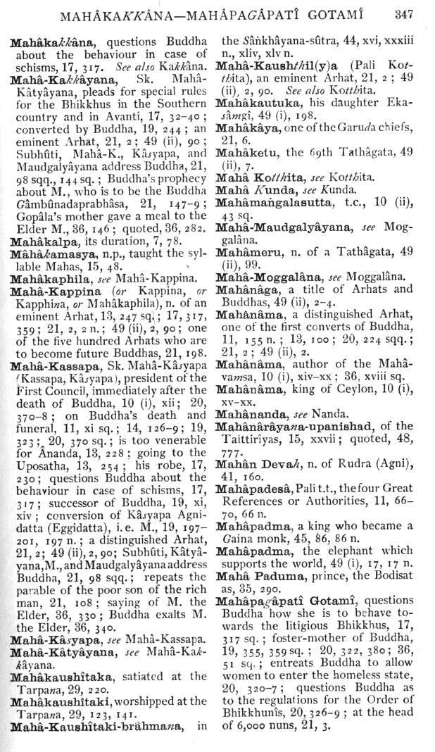 Page 347. Mah&acirc;kakkana—Mah&acirc;pag&acirc;pat&icirc; Gotam&icirc;