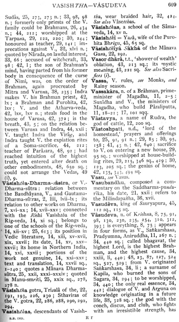 Page 609. Vasishtha—V&acirc;sudeva